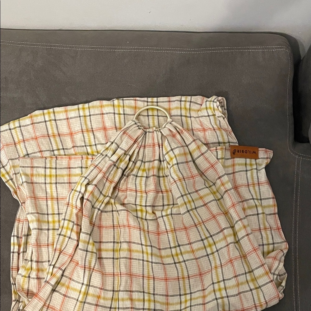 WildBird Plaid Ring Sling in Orange, Yellow, and Cream